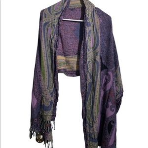 Apt. 9 purple and green throw shawl scarf OS